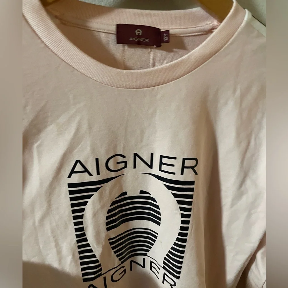 Aigner girls pink‎ logo sweatshirt size 12y